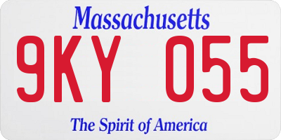 MA license plate 9KY055