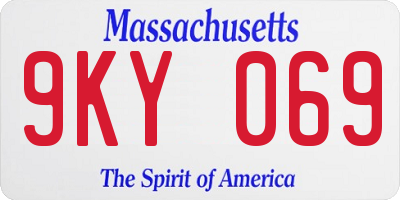 MA license plate 9KY069
