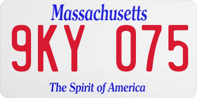 MA license plate 9KY075