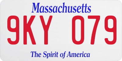 MA license plate 9KY079