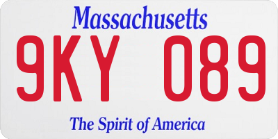 MA license plate 9KY089