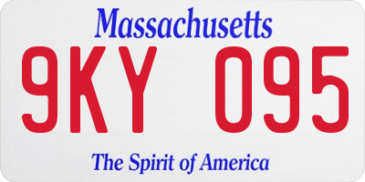 MA license plate 9KY095