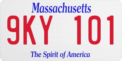 MA license plate 9KY101