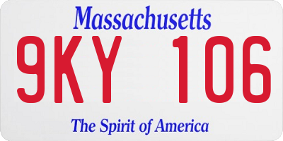 MA license plate 9KY106