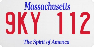 MA license plate 9KY112