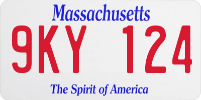 MA license plate 9KY124