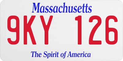 MA license plate 9KY126