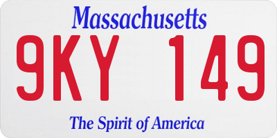 MA license plate 9KY149