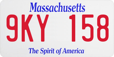 MA license plate 9KY158