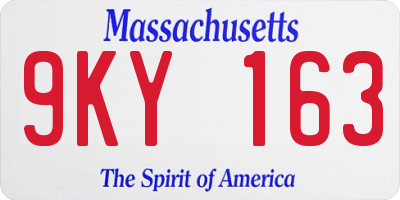 MA license plate 9KY163