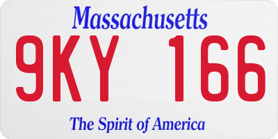 MA license plate 9KY166