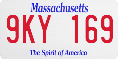 MA license plate 9KY169