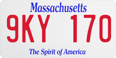 MA license plate 9KY170