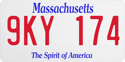 MA license plate 9KY174
