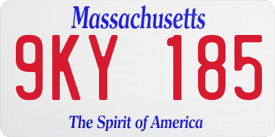 MA license plate 9KY185