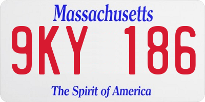 MA license plate 9KY186