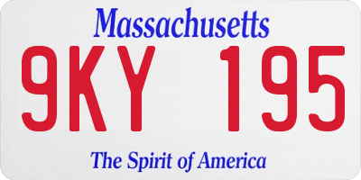 MA license plate 9KY195