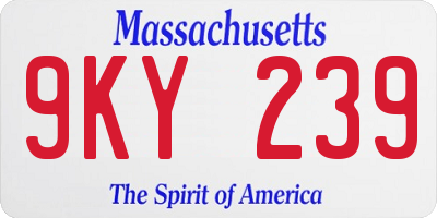 MA license plate 9KY239