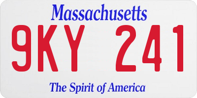 MA license plate 9KY241