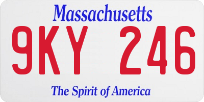 MA license plate 9KY246