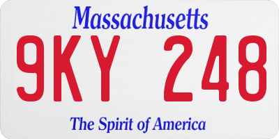 MA license plate 9KY248