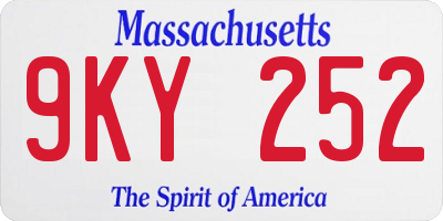 MA license plate 9KY252
