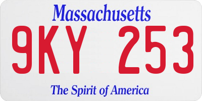 MA license plate 9KY253
