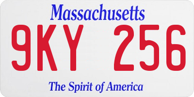 MA license plate 9KY256
