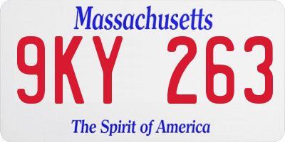 MA license plate 9KY263