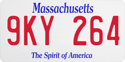 MA license plate 9KY264
