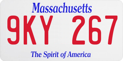 MA license plate 9KY267