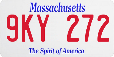 MA license plate 9KY272