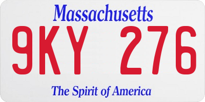 MA license plate 9KY276
