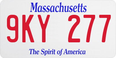 MA license plate 9KY277