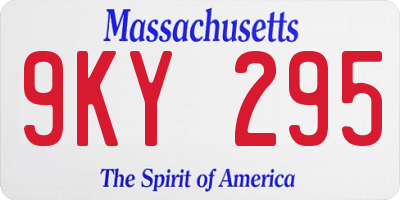 MA license plate 9KY295