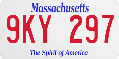MA license plate 9KY297