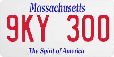 MA license plate 9KY300