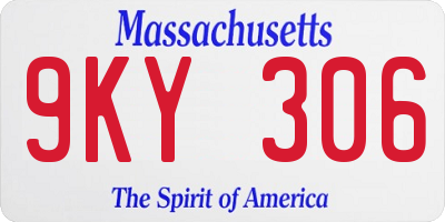 MA license plate 9KY306