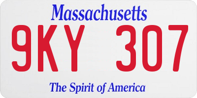 MA license plate 9KY307
