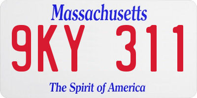 MA license plate 9KY311