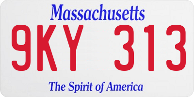 MA license plate 9KY313