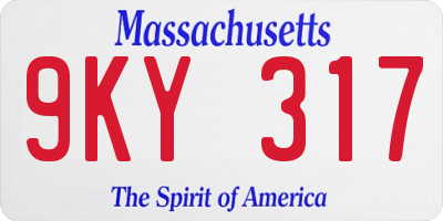 MA license plate 9KY317
