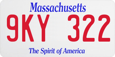 MA license plate 9KY322