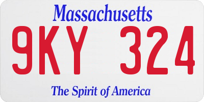 MA license plate 9KY324