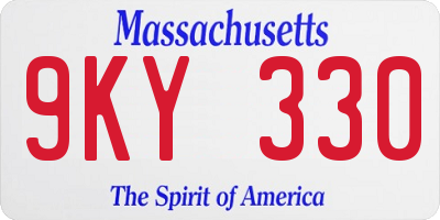 MA license plate 9KY330