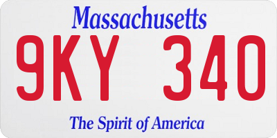 MA license plate 9KY340