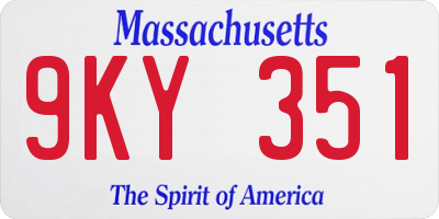 MA license plate 9KY351