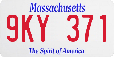 MA license plate 9KY371
