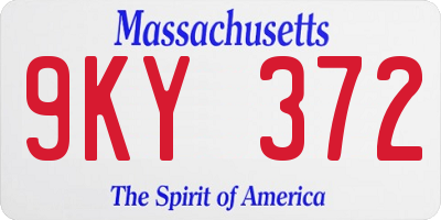 MA license plate 9KY372