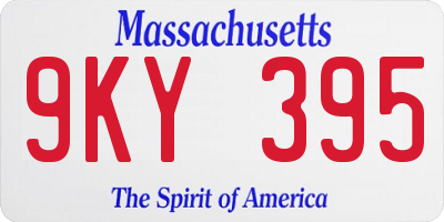 MA license plate 9KY395